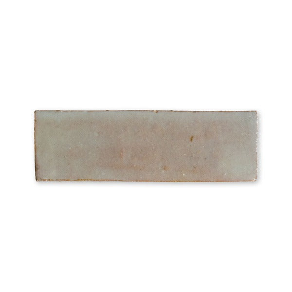 Greige Glossy Subway Zellige Tile 2" x 6"