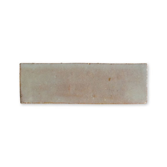 Greige Glossy Subway Zellige Tile 2" x 6"