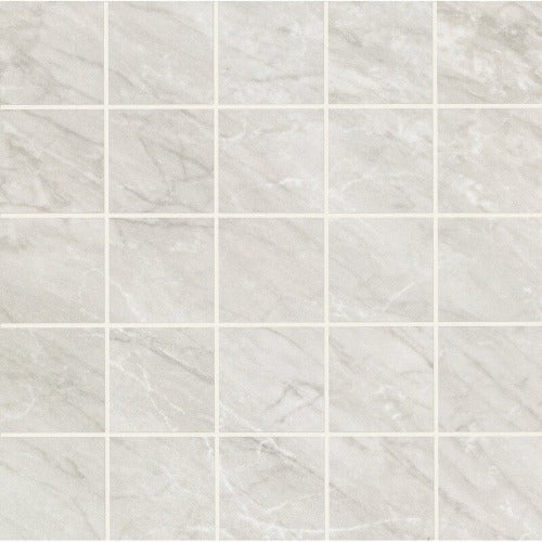Grigio Bardiglio Honed Marble Look Porcelain Mosaic Tile 2" x 2"