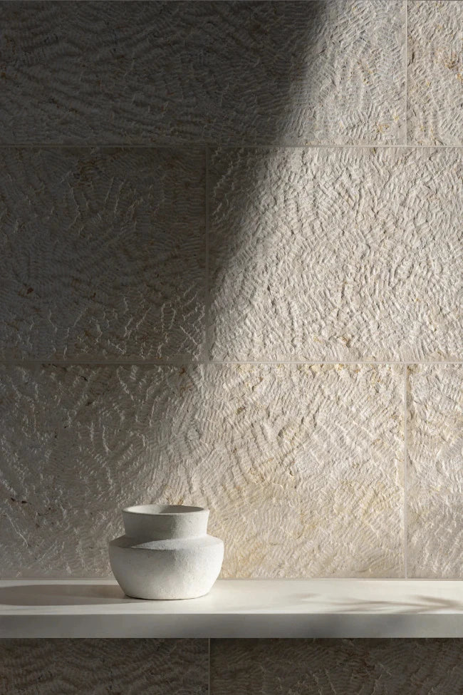 Artistic Tile Old City Jerusalem Pearl Limestone Tile Textured Stone 12" x 24"