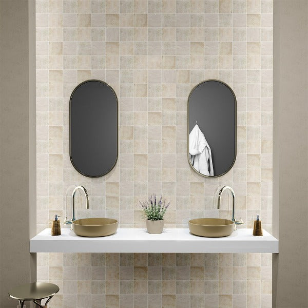 Light Tan Glossy Zellige Tile 4" x 4"