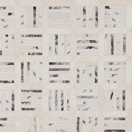 Artistic Tile Interlace Lilac Stone Mosaic