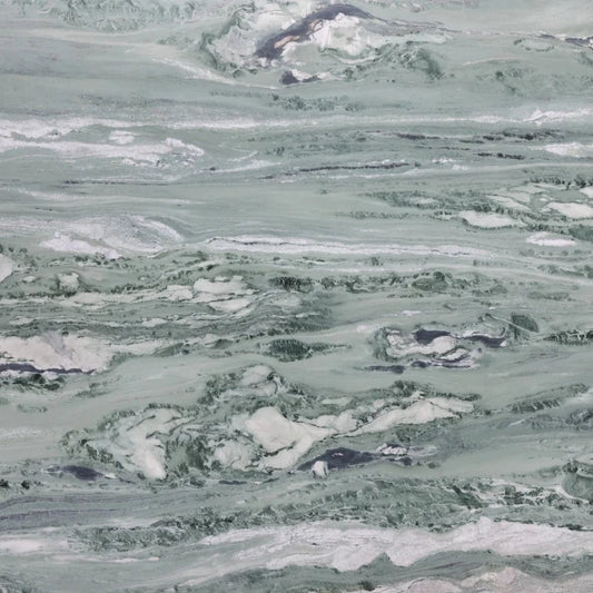 Green marble with white and grey veining