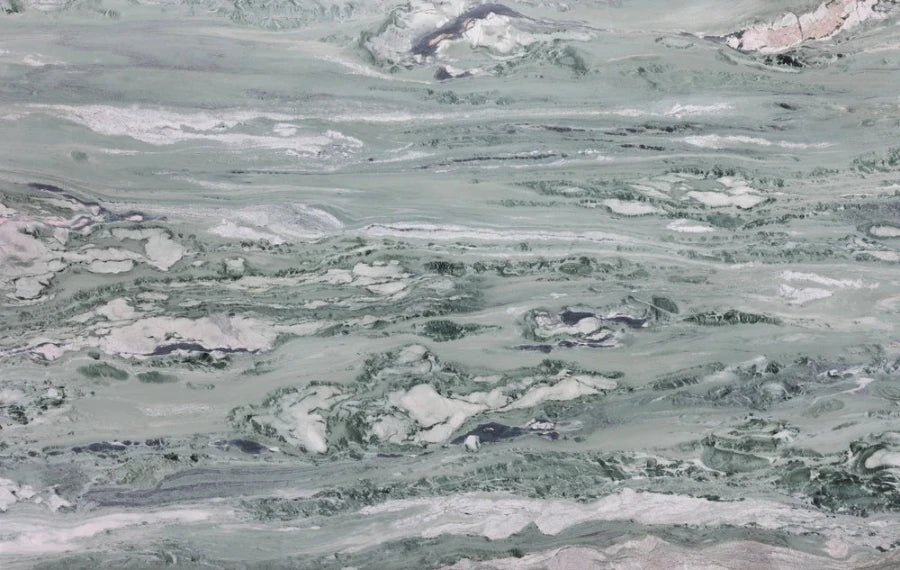 Green marble with white and grey veining