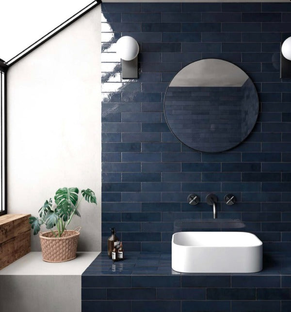 Maddox Navy Blue Wall Tile 2.5" x 10"