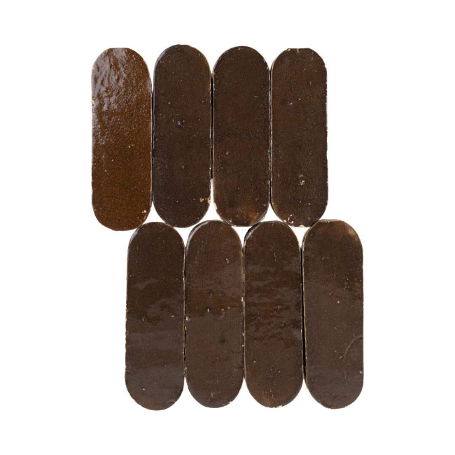 Medina Oval Zellige Tile in Spiced Espresso 2
