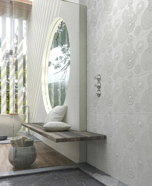Artistic Tile Meru Bianco Carrara Marble Dimensional Field 16" x 16"