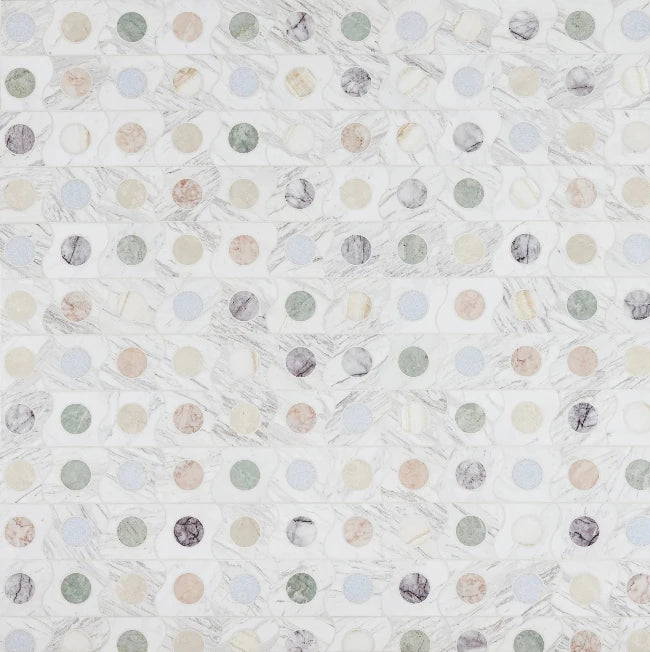 Artistic Tile Michelle Gerson Spot On 4" Waterjet Mosaic Tailored To