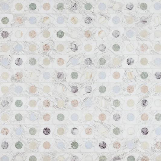 Artistic Tile Michelle Gerson Spot On 4" Waterjet Mosaic Tailored To