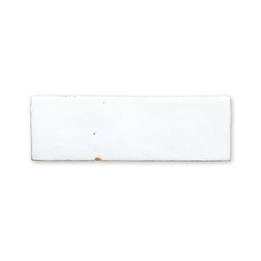 Milk Glossy Subway Zellige Tile 2" x 6"