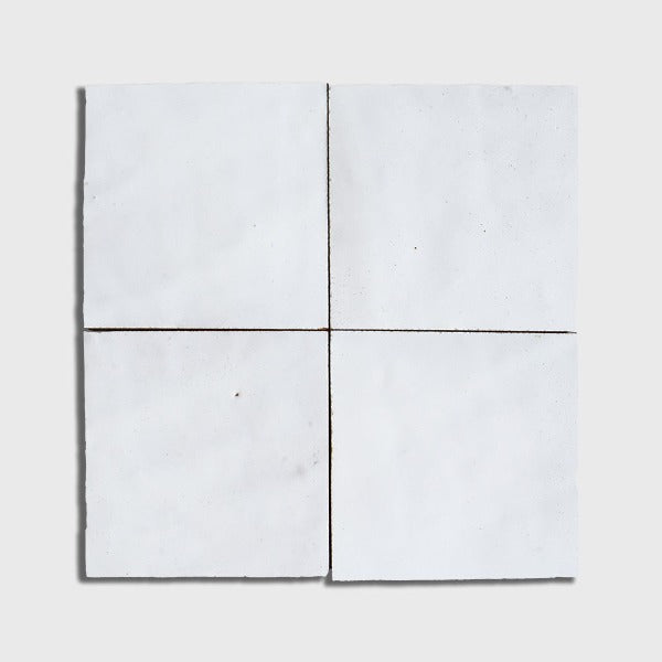 Milk Glossy Zellige Tile 4" x 4"