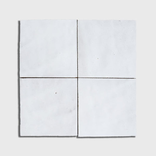 Milk Glossy Zellige Tile 4" x 4"