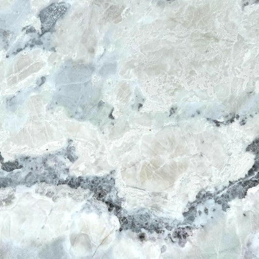 Details of Morning White Quartzite Slab Polished Stone Premium Quality