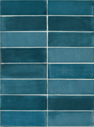 Moroccan Brick Tile in Ocean 2" x 6"