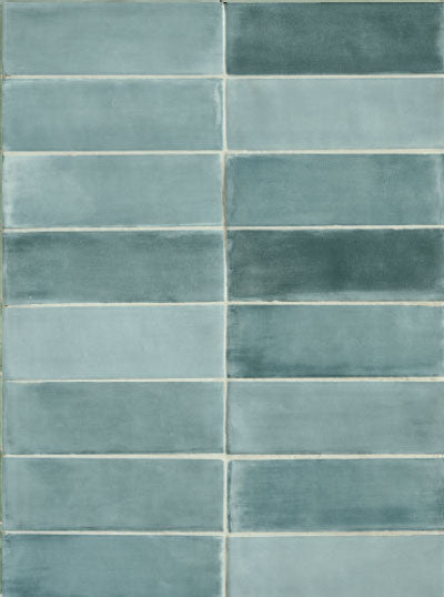 Moroccan Brick Tile in Water 2" x 6"