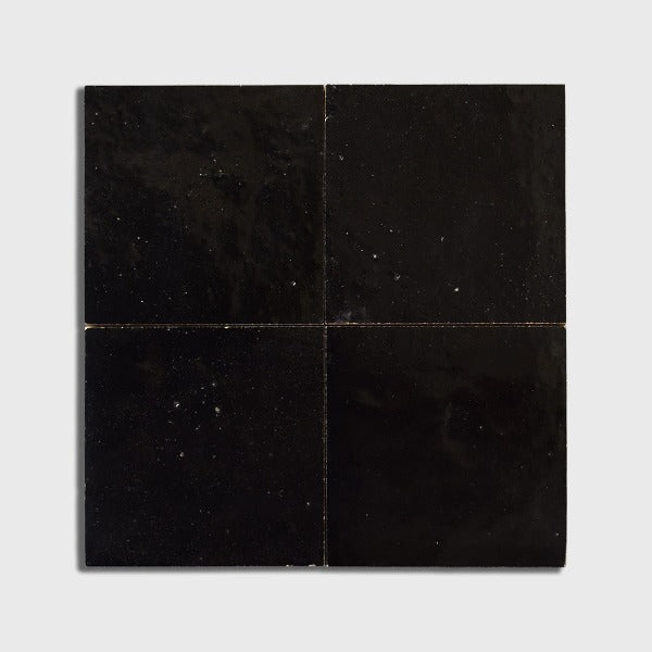 Night Glossy Zellige Tile 4" x 4"