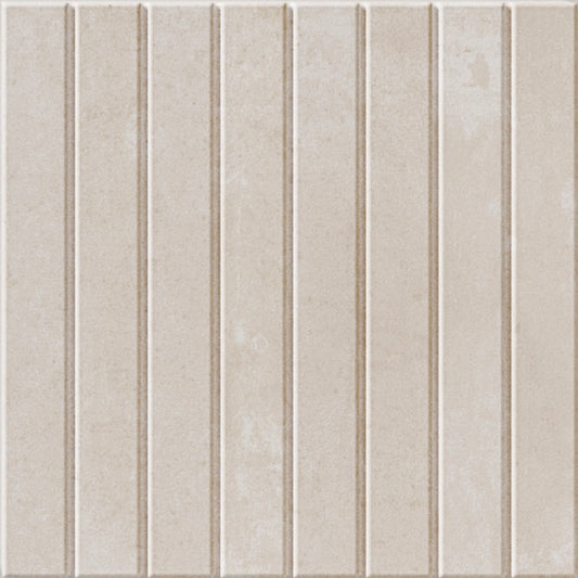 Raster Lines S Porcelain Tile in Off White