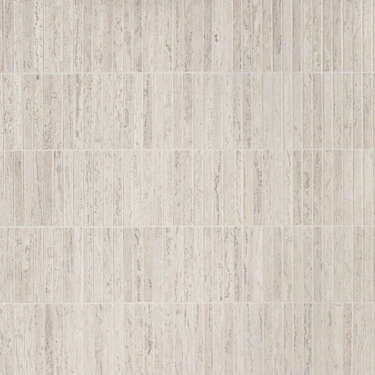 Artistic Tile Abbey Road Birch White Travertine Mosaic Honed Stone