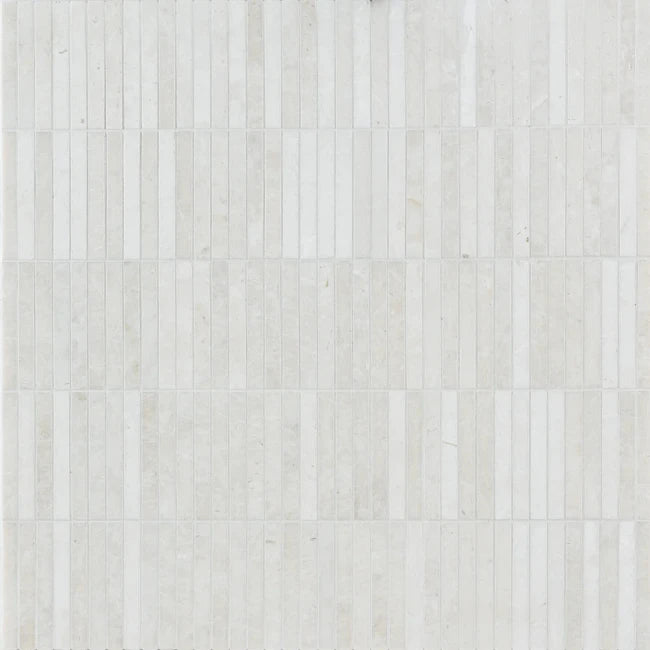 Artistic Tile Abbey Road White Sand Marble Mosaic Honed Stone
