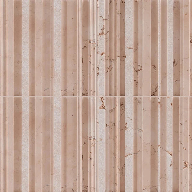 Artistic Tile Craftsman Stripe Rosa Perlino Limestone Dimensional Tile