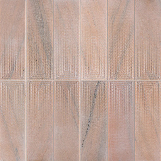 Artistic Tile Fade Coral Pink Marble Dimensional Tile