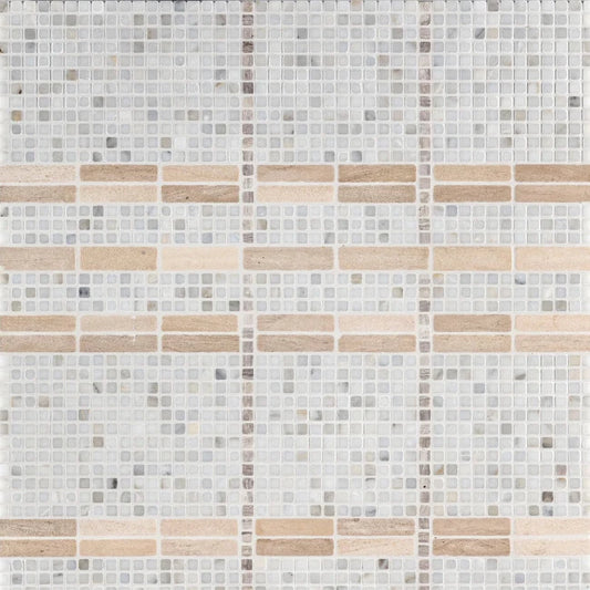 Artistic Tile Shadow Stripe Moca Mosaic Tumbled Stone
