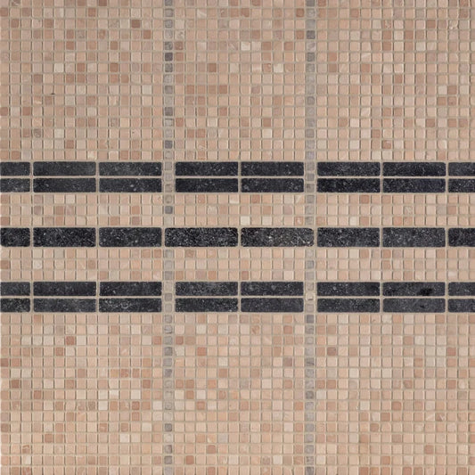Artistic Tile Shadow Stripe Pink Mosaic Tumbled Stone