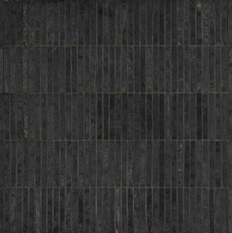 Artistic Tile Abbey Road Noir Limestone Mosaic Antiqued Stone
