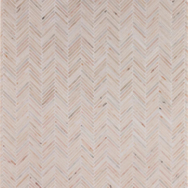 Artistic Tile Thin Herringbone Rosa Mosaic Honed
