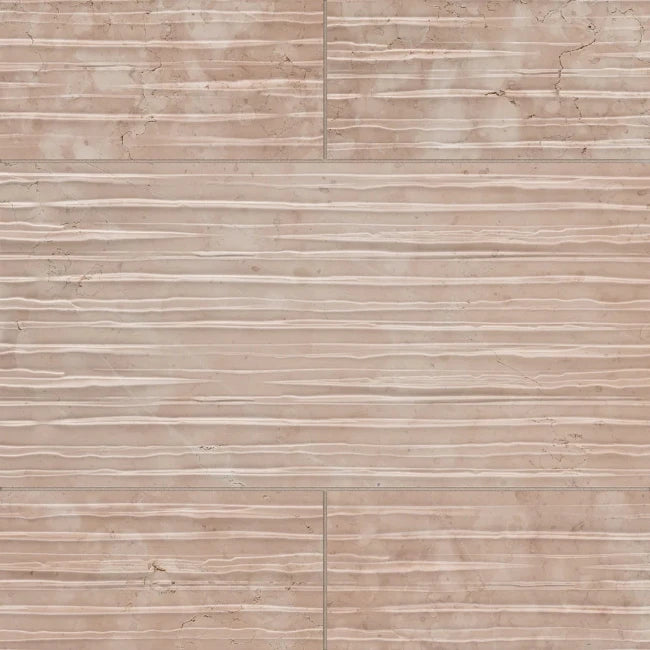 Pink tiles with a dimensional texture