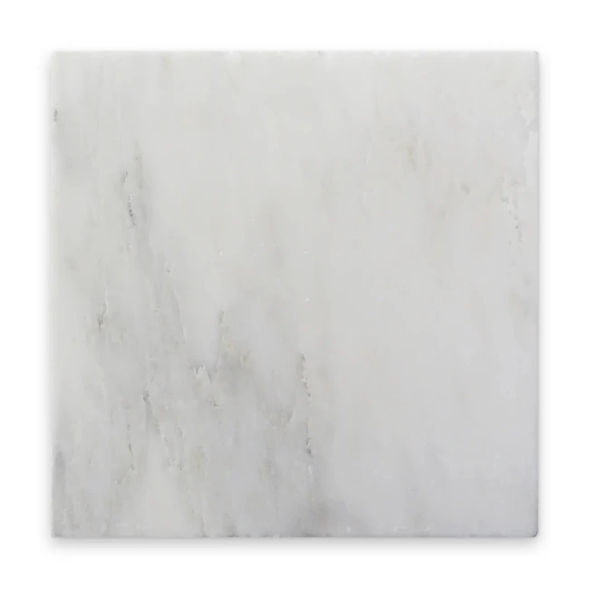 Pietra Collection in Perla Bianca Tumbled Marble Tile 12" x 12"