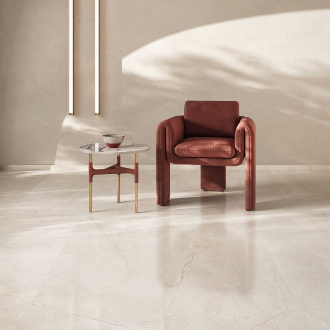 Calacatta Remora Porcelain Tile in Pulpis Ivory 24" x 48"