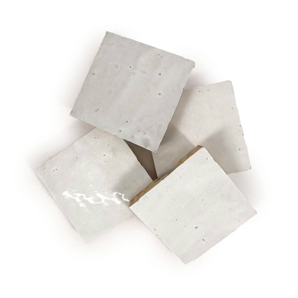 Fez Zellige Tile White 4" x 4"