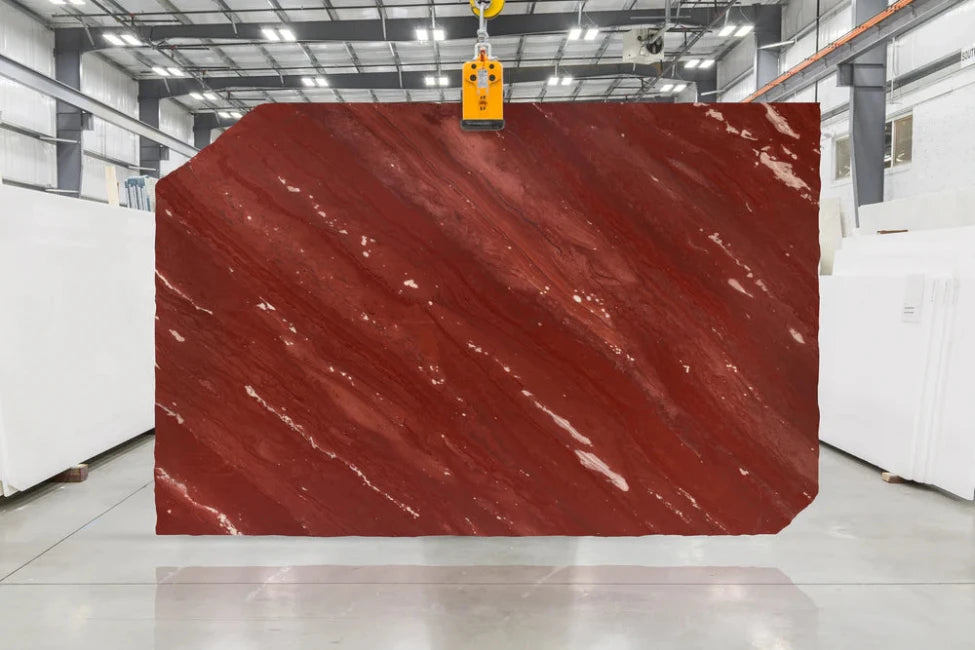 Red Canyon Quartzite in Los Angeles Slab Yard
