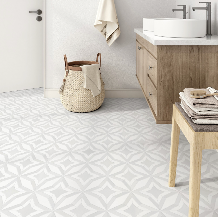 Kalero Star White Marble Mosaic