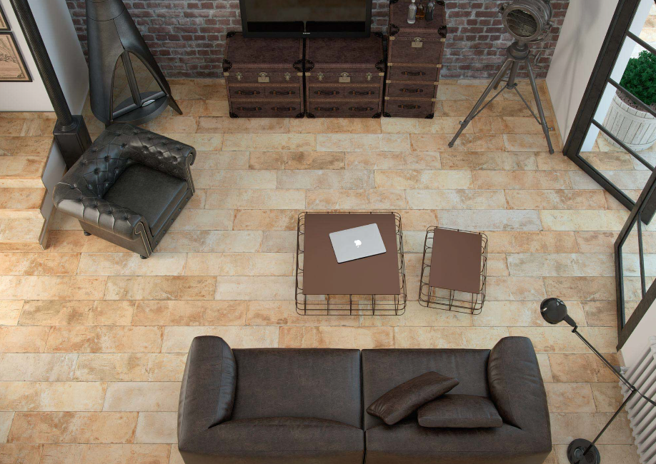 Terre Porcelain Tile in Sand