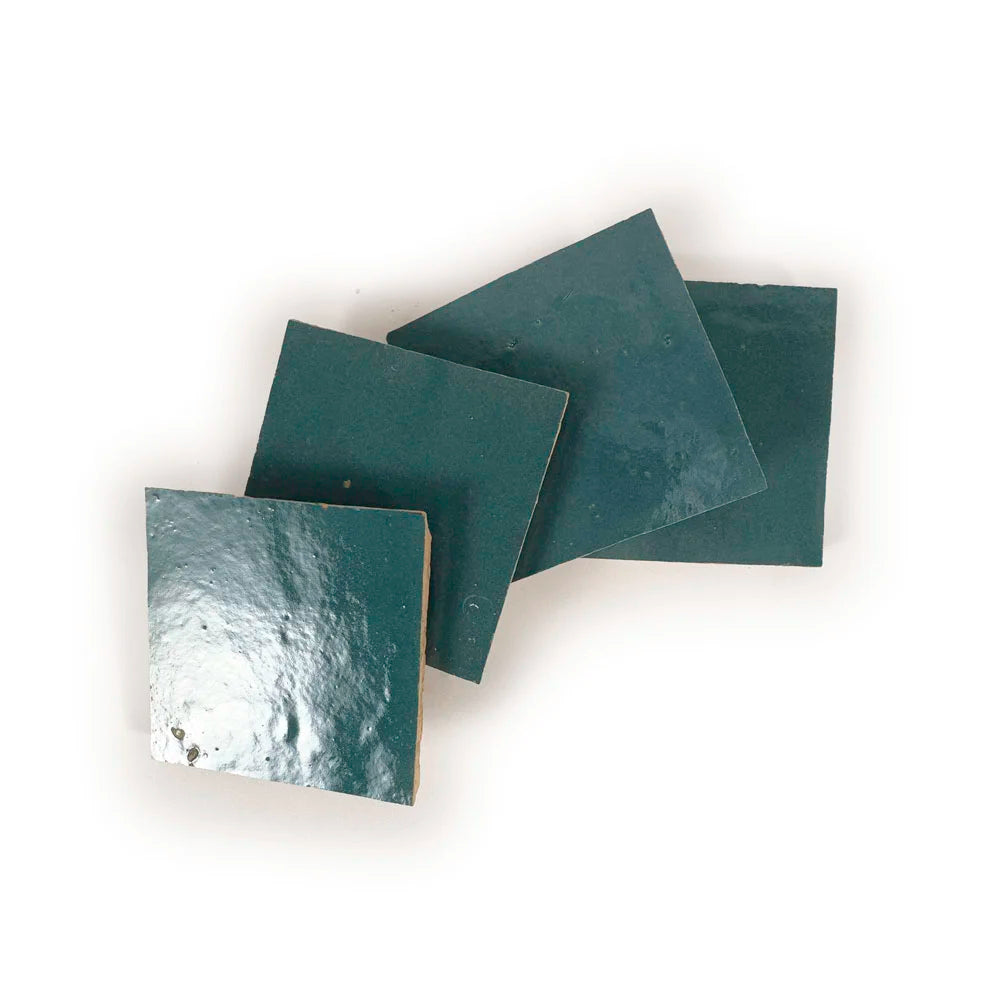 Fez Zellige Tile Sea Blue 4" x 4"
