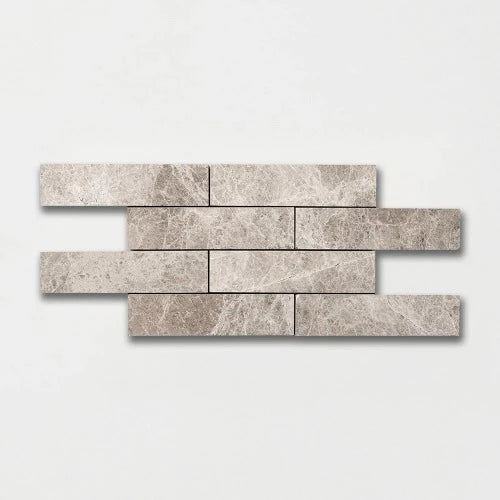 Silver Clouds Honed Marble Subway Tile 2" x 8"