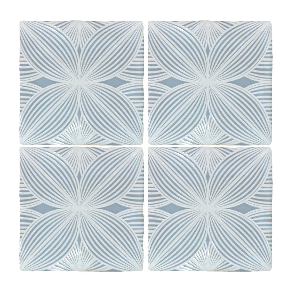 Sky Blue Camilla Deco Tile 5" x 5"