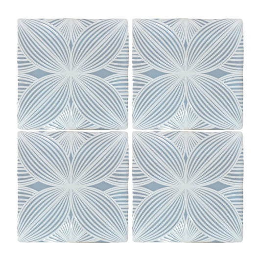 Sky Blue Camilla Deco Tile 5" x 5"