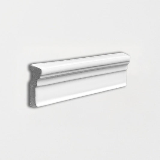 Snow White Glossy Trim Ceramic Molding 2" x 6"