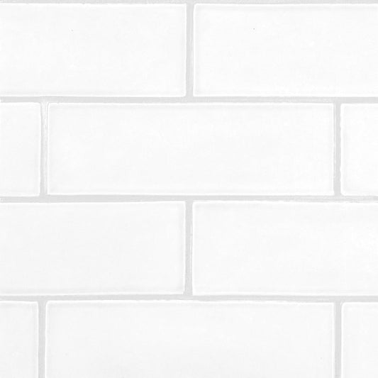 Snow White Glossy Subway Ceramic Tile 3" x 9"