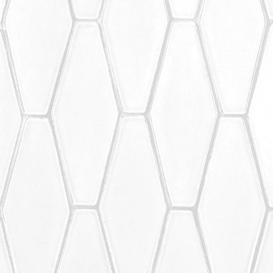 Snow White Glossy Long Hexagon Ceramic Tile 3" x 7"