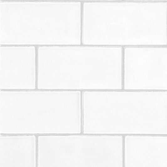 Snow White Subway Ceramic Tile 3" x 6"