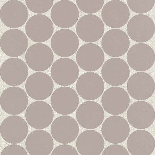 Moor 2" Penny Round Matte Porcelain Mosaic in Taupe