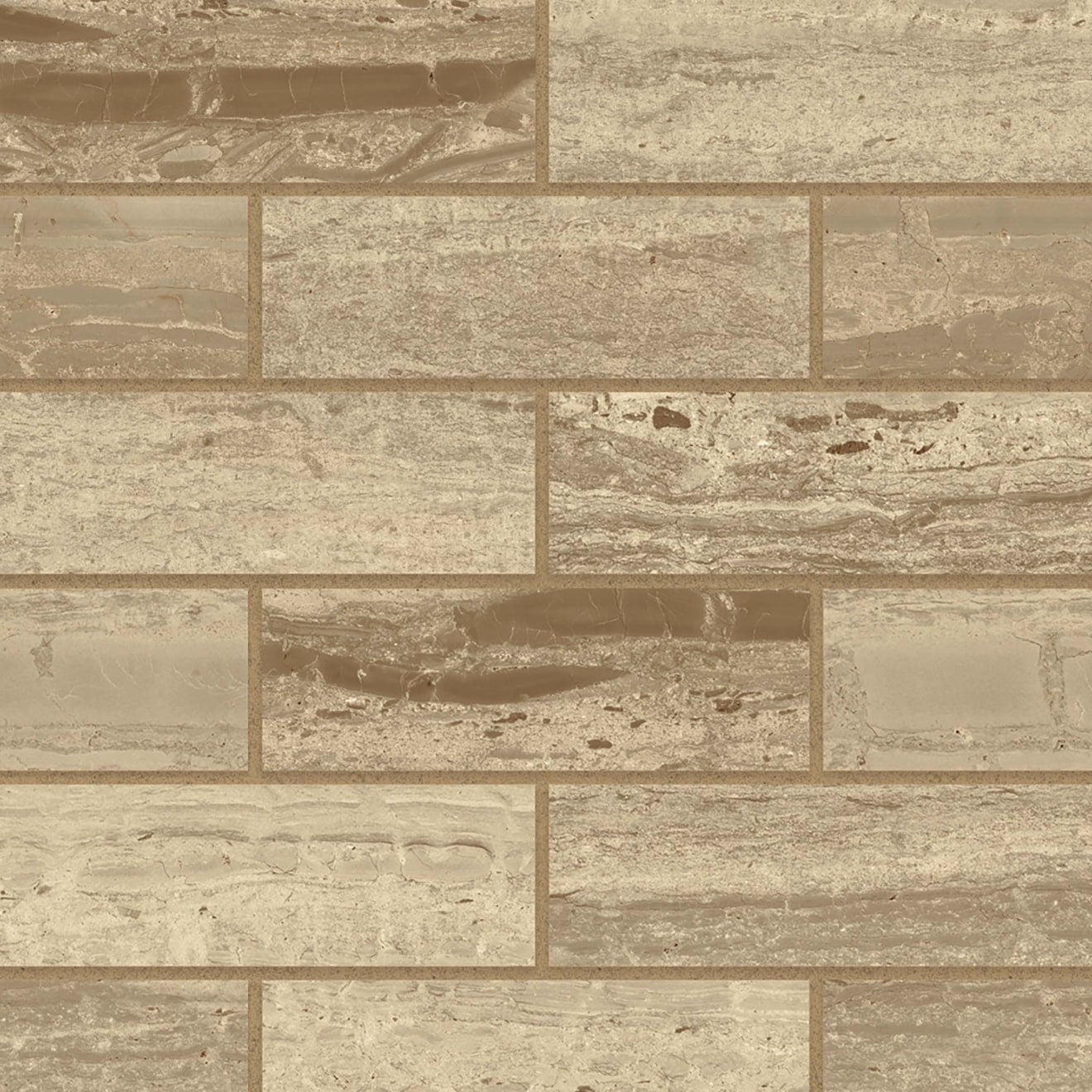 Marbella 2" x 6" Floor & Wall Mosaic in Travertine