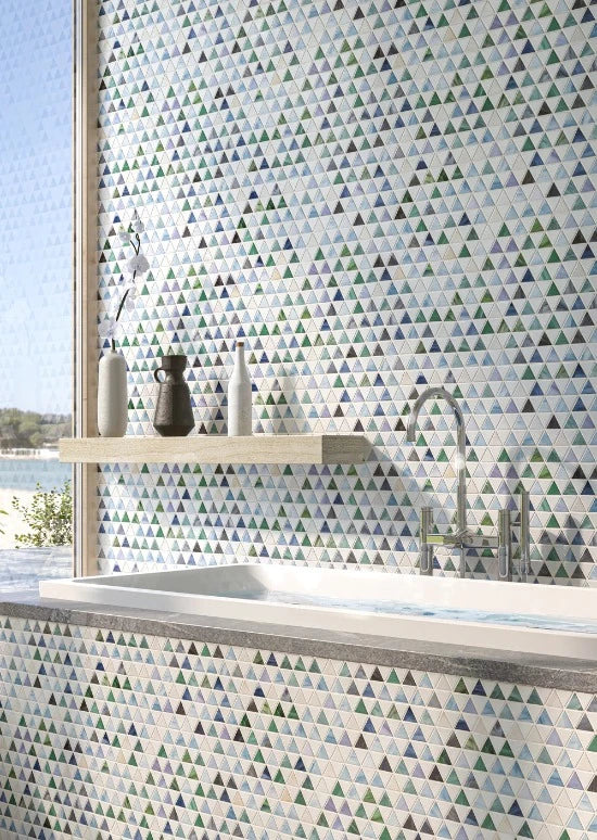 Artistic Tile Trombone Triangles Blue Blend Mosaic