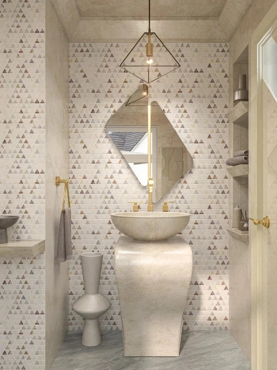Artistic Tile Trombone Triangles Pink Blend Mosaic