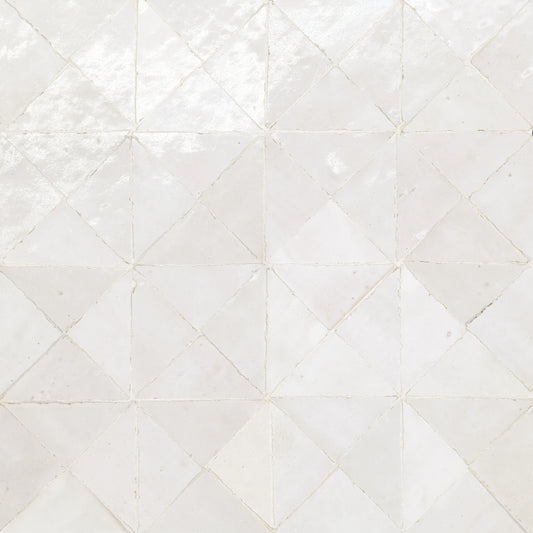 Tunis Triangle Zellige Tile Glossy in Bone