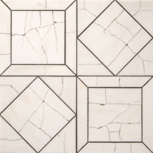 Vecchio Honed Marble Mosaic in Dolomiti